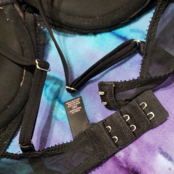 Victoria's Secret Blk/Brn Rhinestone Lace Bra 34C - Picture 7 of 8